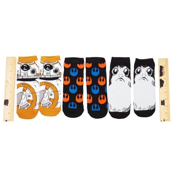 3 Pairs - Vintage Disney Star Wars Adult Shoe 7-12 Low Cut Socks 2016 - Style 2 - Picture 2 of 10